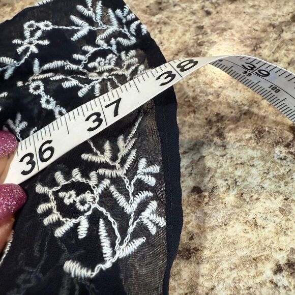 Anthropology size XS black spaghetti strap for ruffle hem dress - Picture 7 of 10